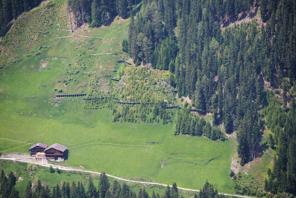 Objektschutzfunktion des Waldes - Schutzfunktion wird hier nicht erfüllt - daher aufwändige techische Maßnahmen erforderlich