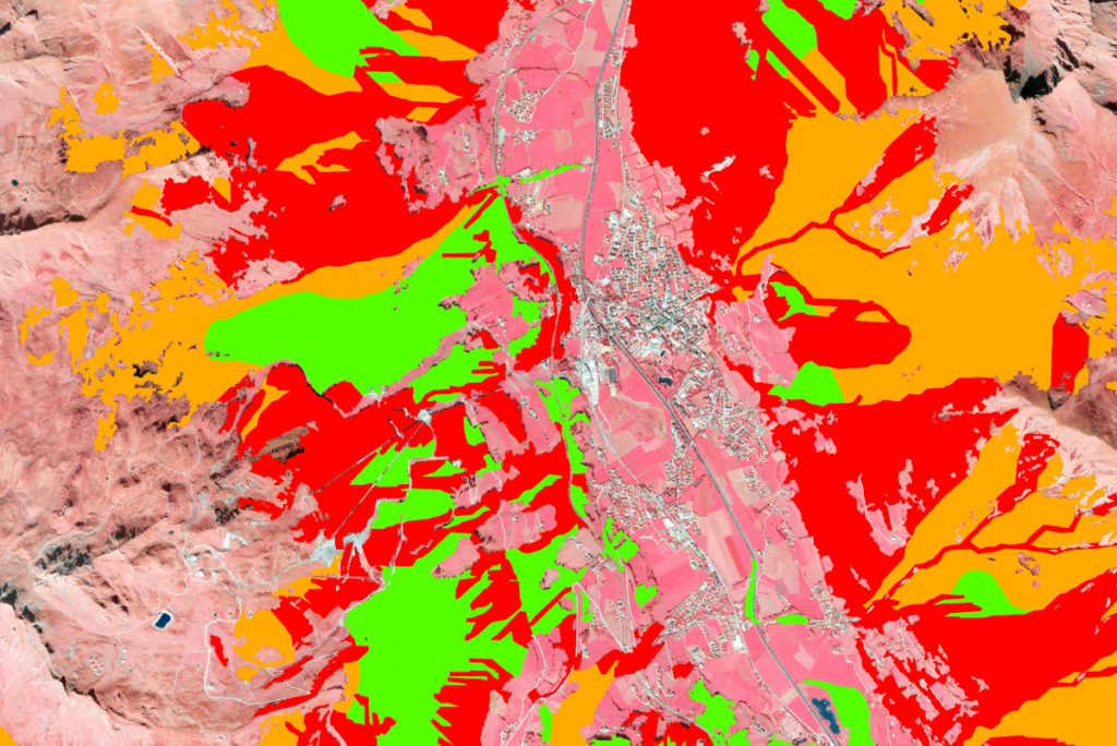 Digitale Karte von Hof Gastein mit unterschiedlich gefärbten Bereichen